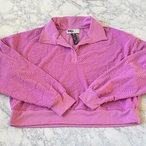 BEACH RIOT Lilac Long Sleeve Pull Over Shirt Top Seashells Summer Vacation